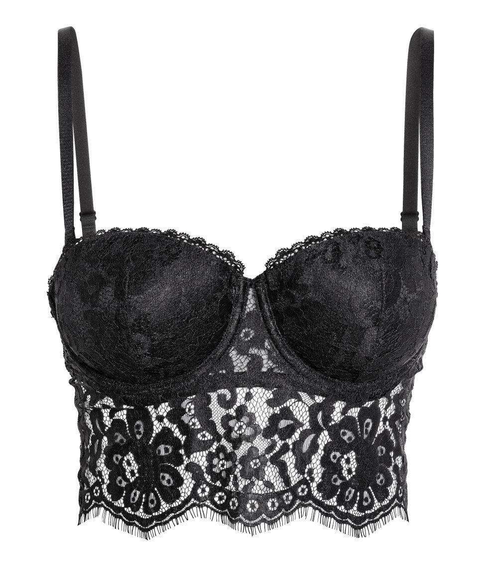 Bralette in pizzo nero H&M