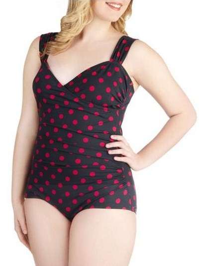 Costume intero in stile pin up a pois