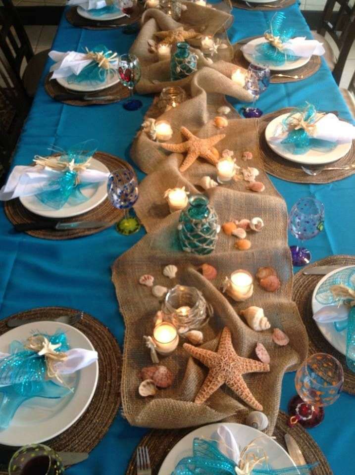 Decorazioni per i tavoli a tema mare