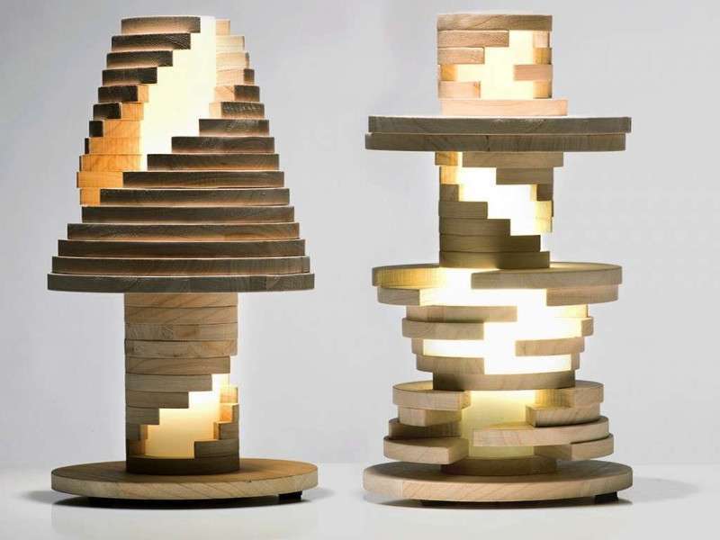 Lampade in legno dalle forme originali