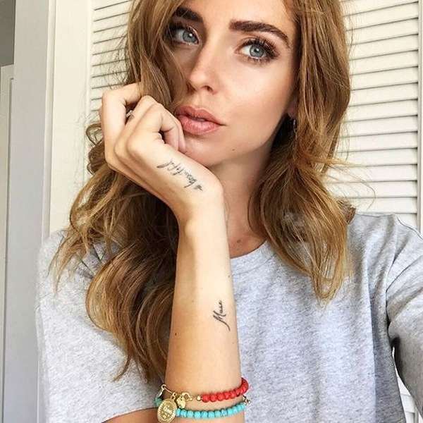 I tatuaggi sul braccio destro di Chiara Ferragni