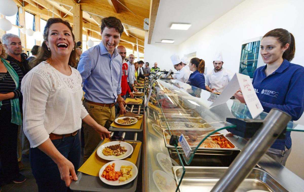 Il pranzo di Trudeau e Sophie Grégoire ad Amatrice