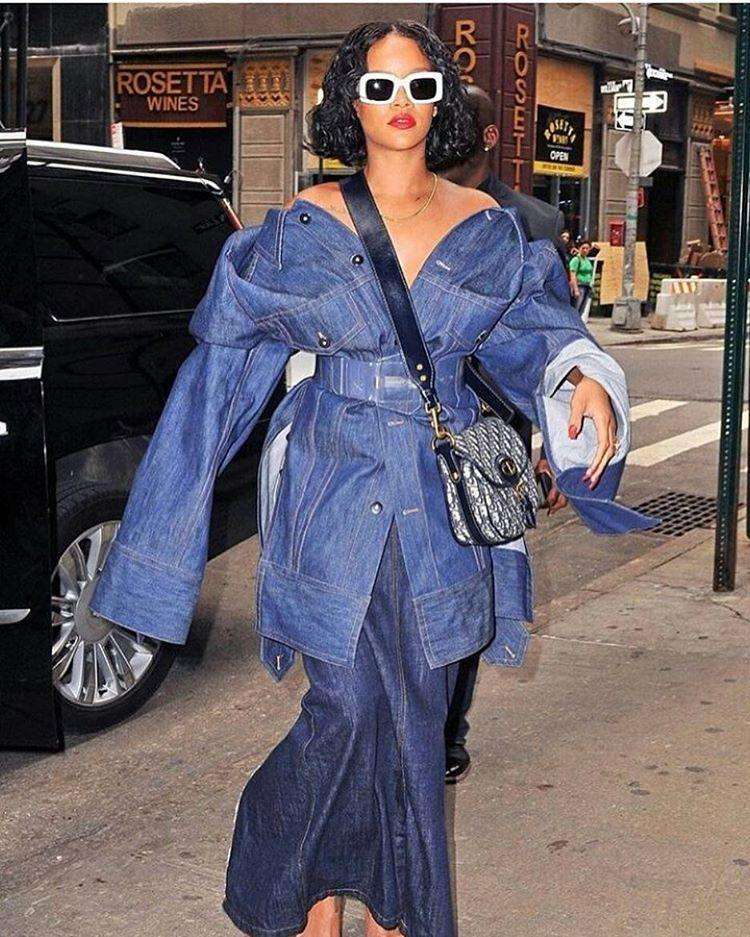 Rihanna in denim a New York