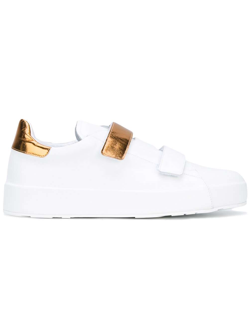 Sneakers bianche e oro Jil Sander