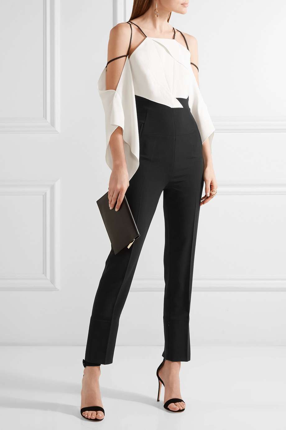 Tuta elegante bianca e nera Roland Mouret