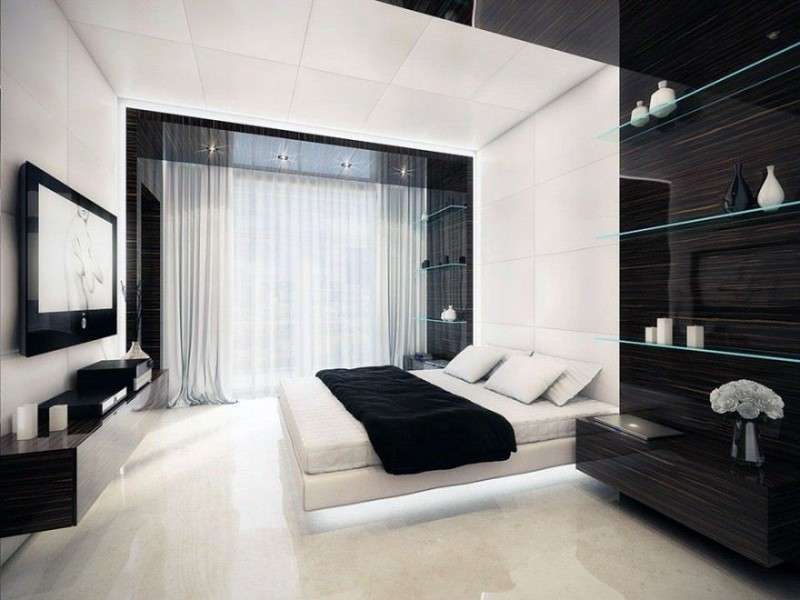 Camera da letto bianca e nera