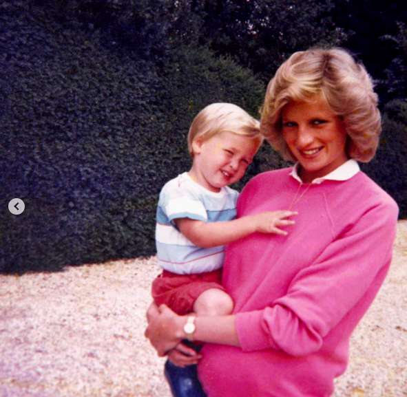 Lady D. con William, incinta di Harry