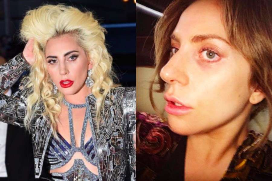 Lady Gaga con e senza trucco