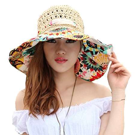 Cappello di paglia Tininna con fodera stampata