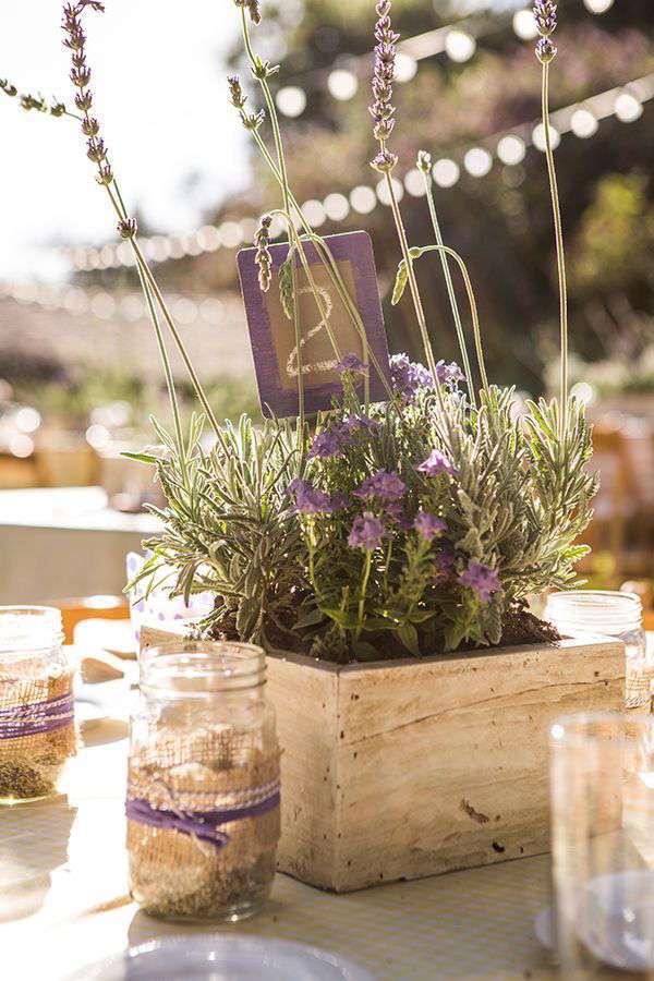 Centrotavola rustici con lavanda