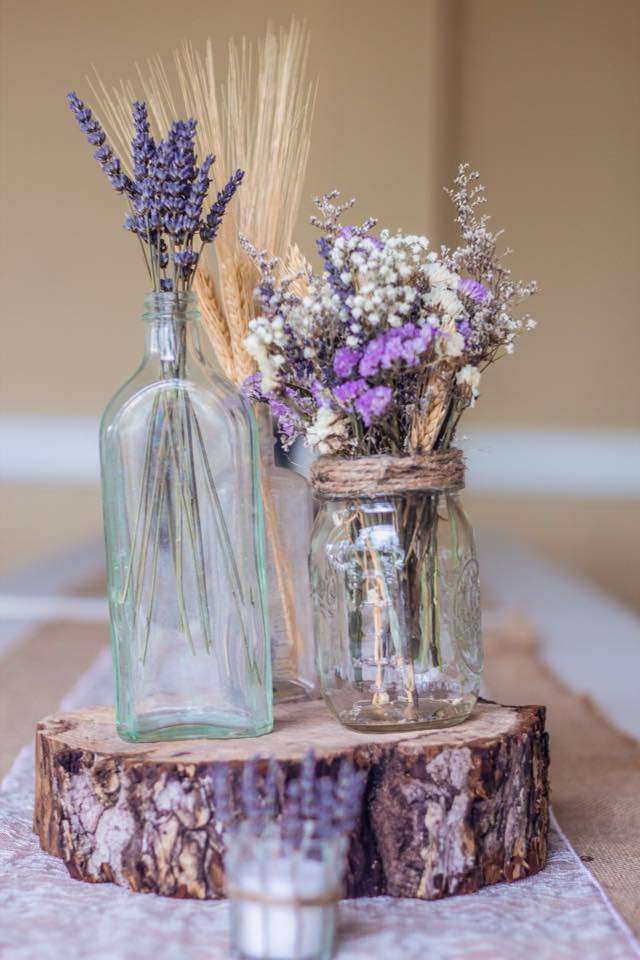 Centrotavola rustico con la lavanda