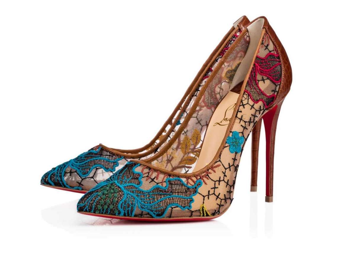 Scarpe a punta ricamate Christian Louboutin