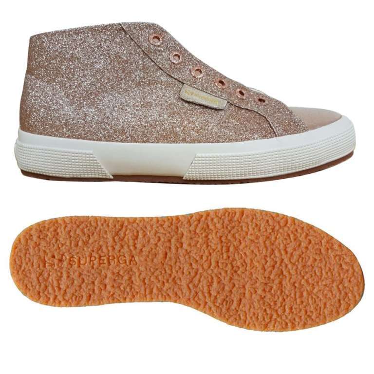 Scarpe alte glitter Superga