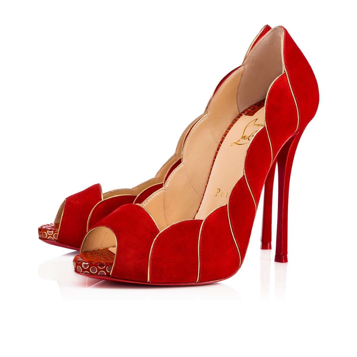 Scarpe rosse in velour