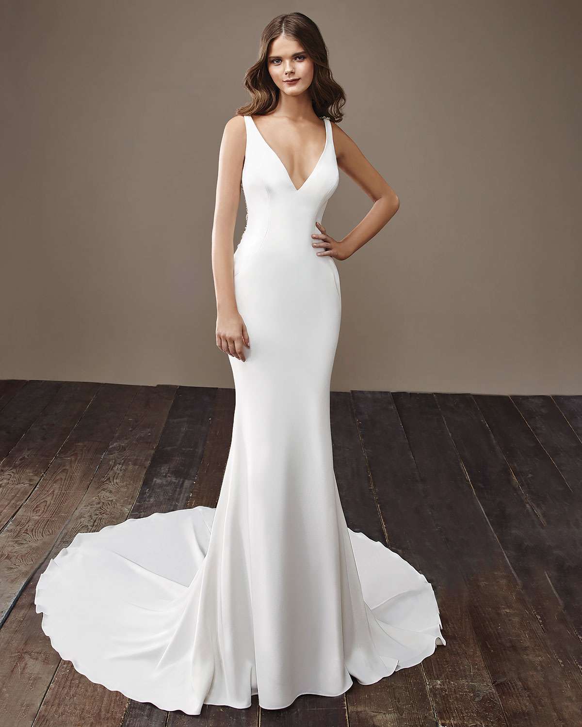 Abito da sposa scivolato in seta Badgley Mischka