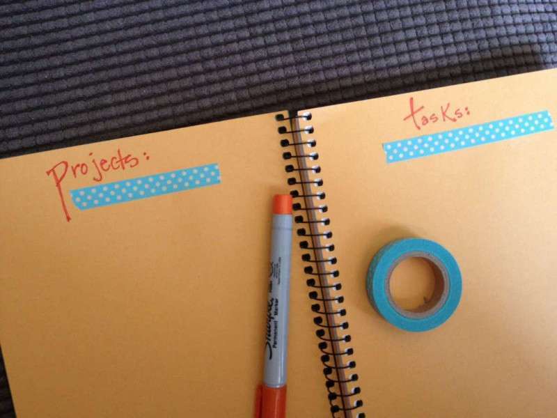 Agenda personalizzata con washi tape