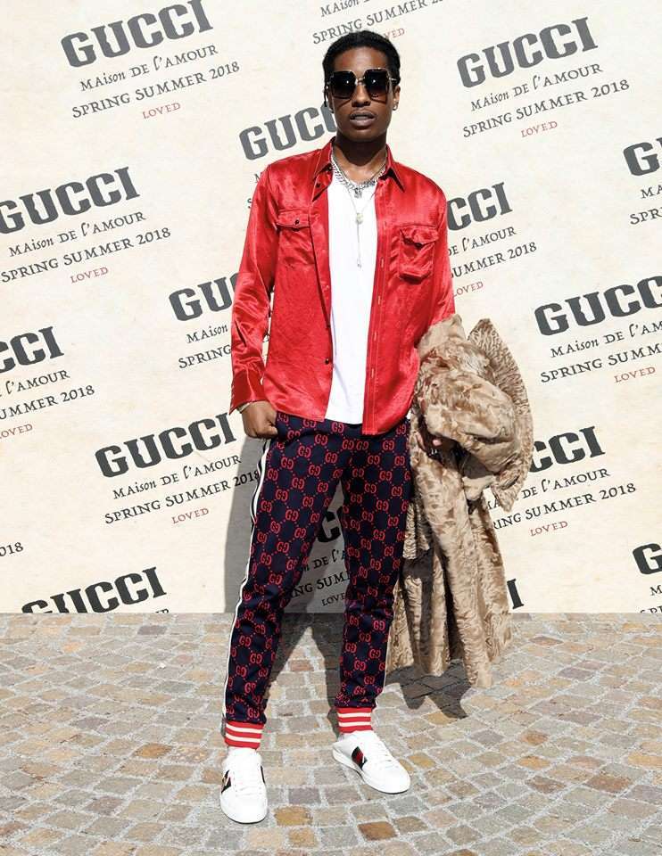 Asap Rocky alla sfilata di Gucci