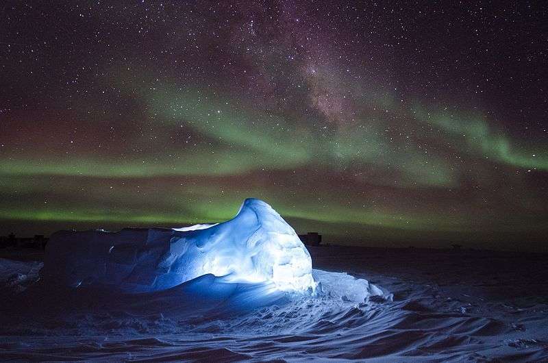 Aurora australe in Antartide