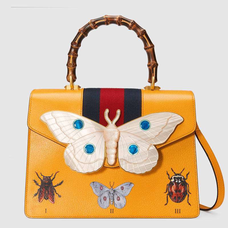 Borsa in pelle con applicazioni Gucci