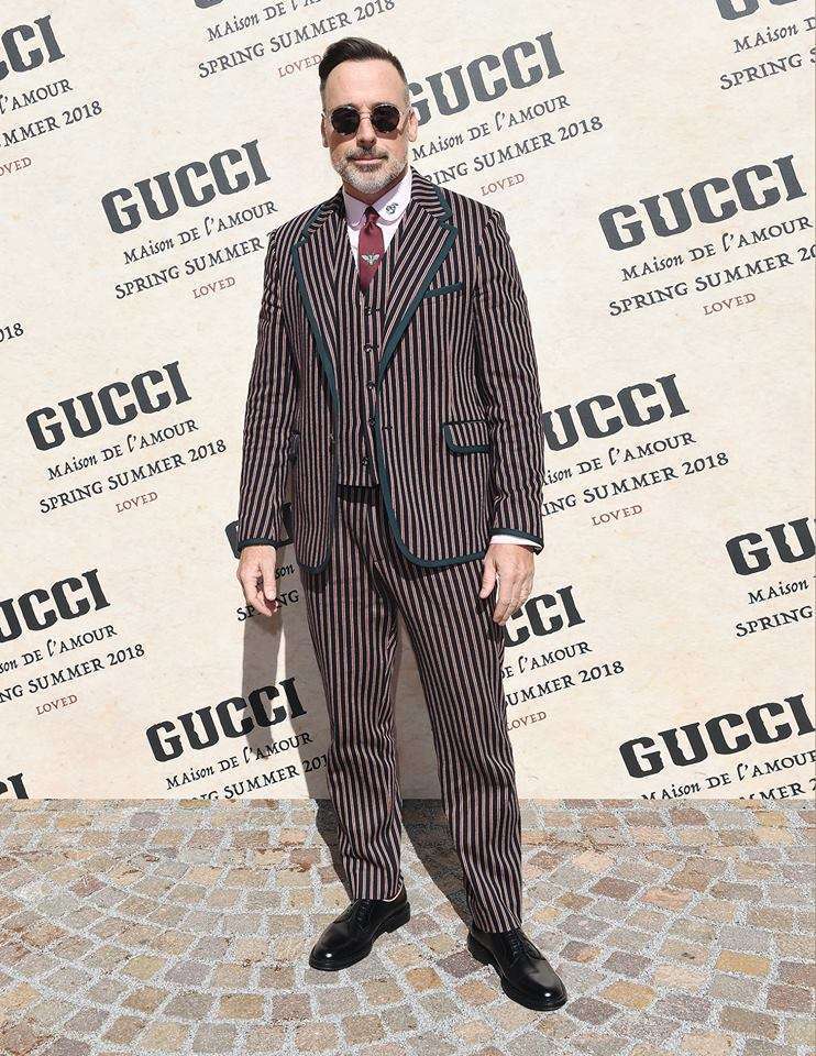 David Furnish, marito di Elton John, alla sfilata Gucci