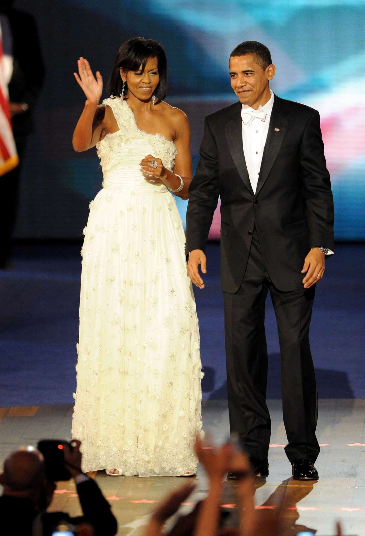 Michelle Obama con abito bianco