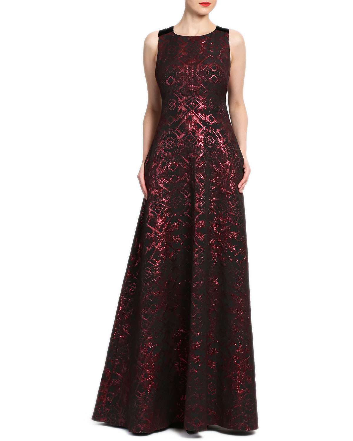 Abito da cerimonia bordeaux Badgley Mischka