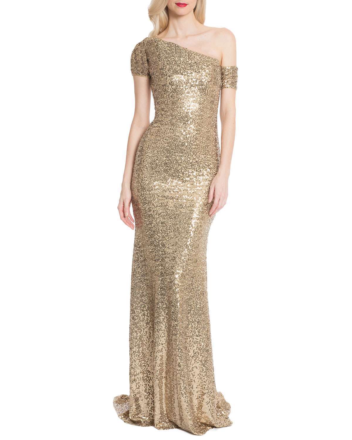 Abito da cerimonia oro Badgley Mischka