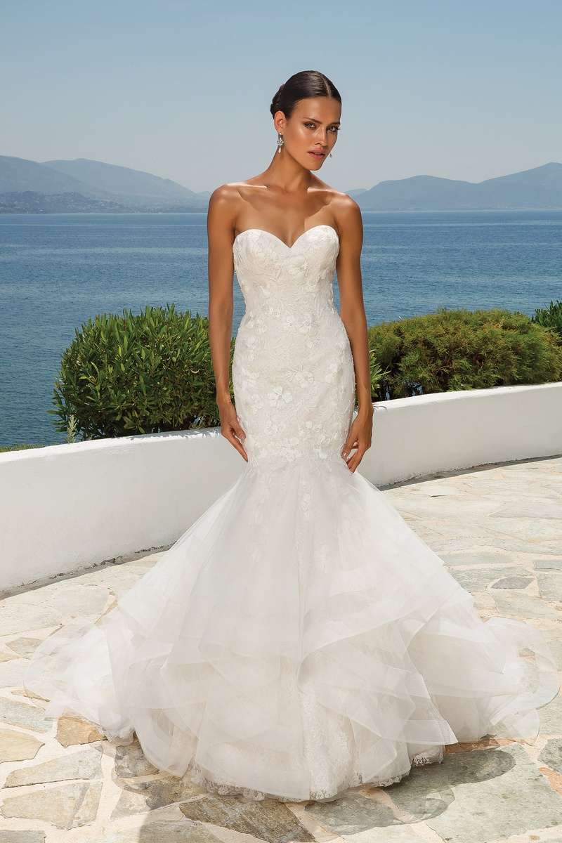 Abito da sposa a sirena in pizzo Justin Alexander