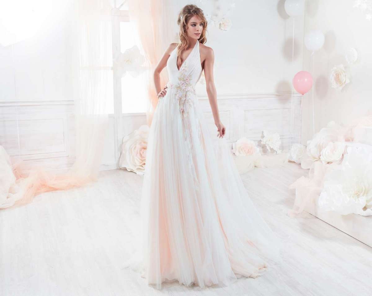 Abito da sposa stile impero rosa Colet