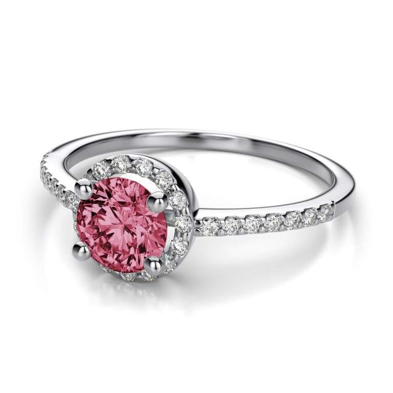 Anello di fidanzamento con zaffiro rosa Diamond Wave