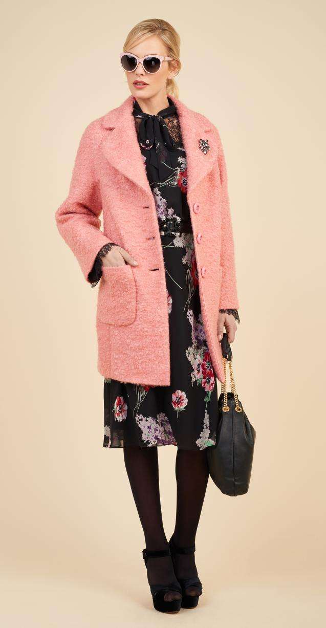 Cappotto in lana rosa Luisa Spagnoli