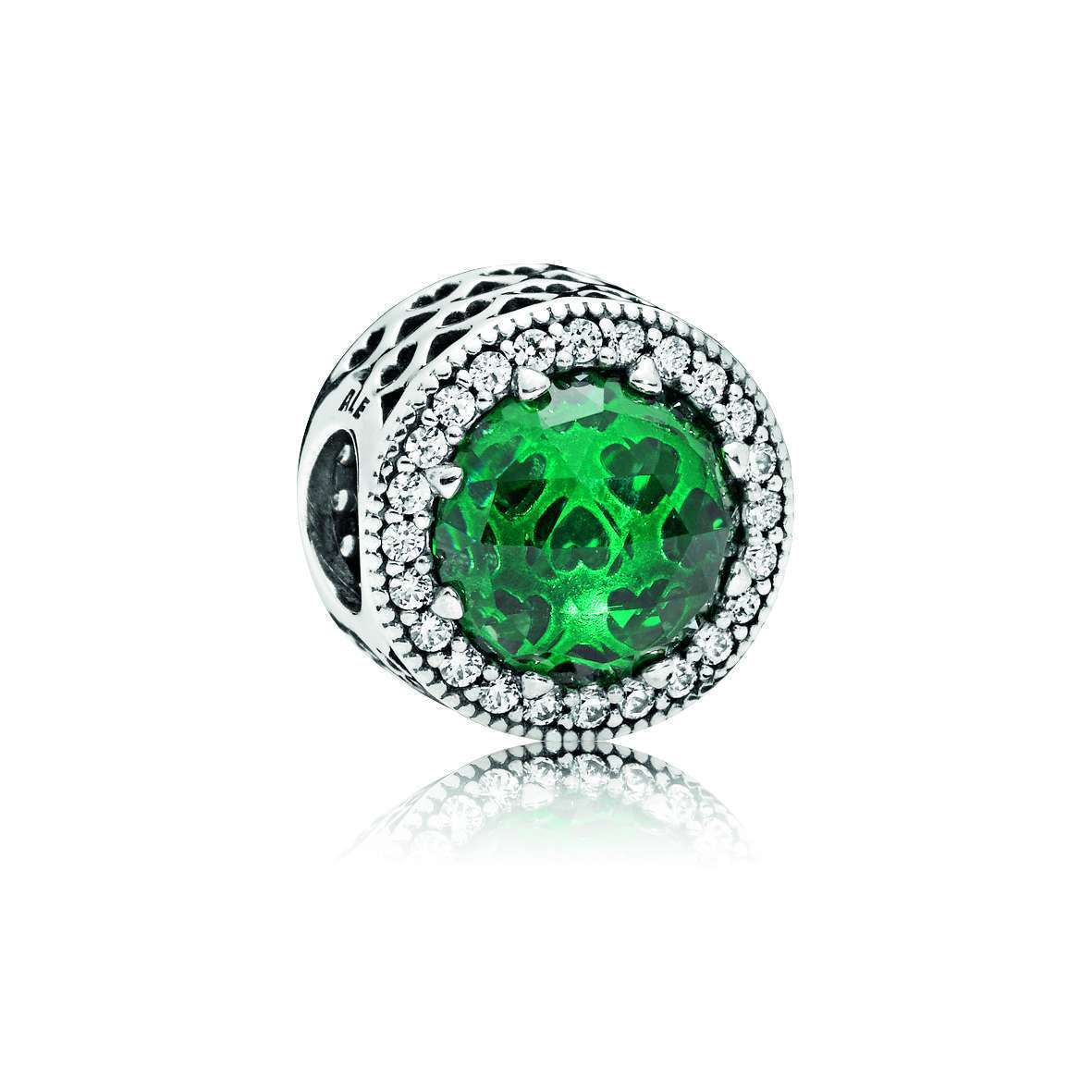 Charm con pietra verde smeraldo Pandora