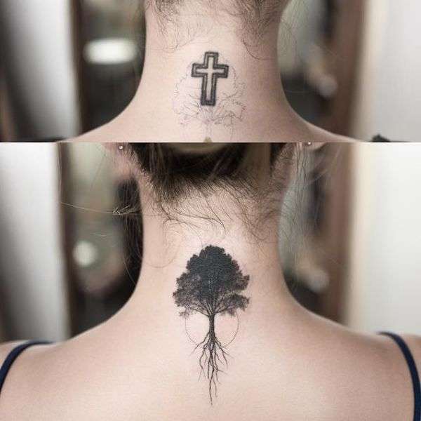 Cover up tatuaggio sul collo