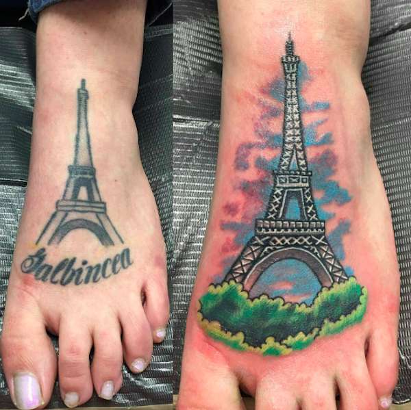 Cover up tatuaggio sul piede