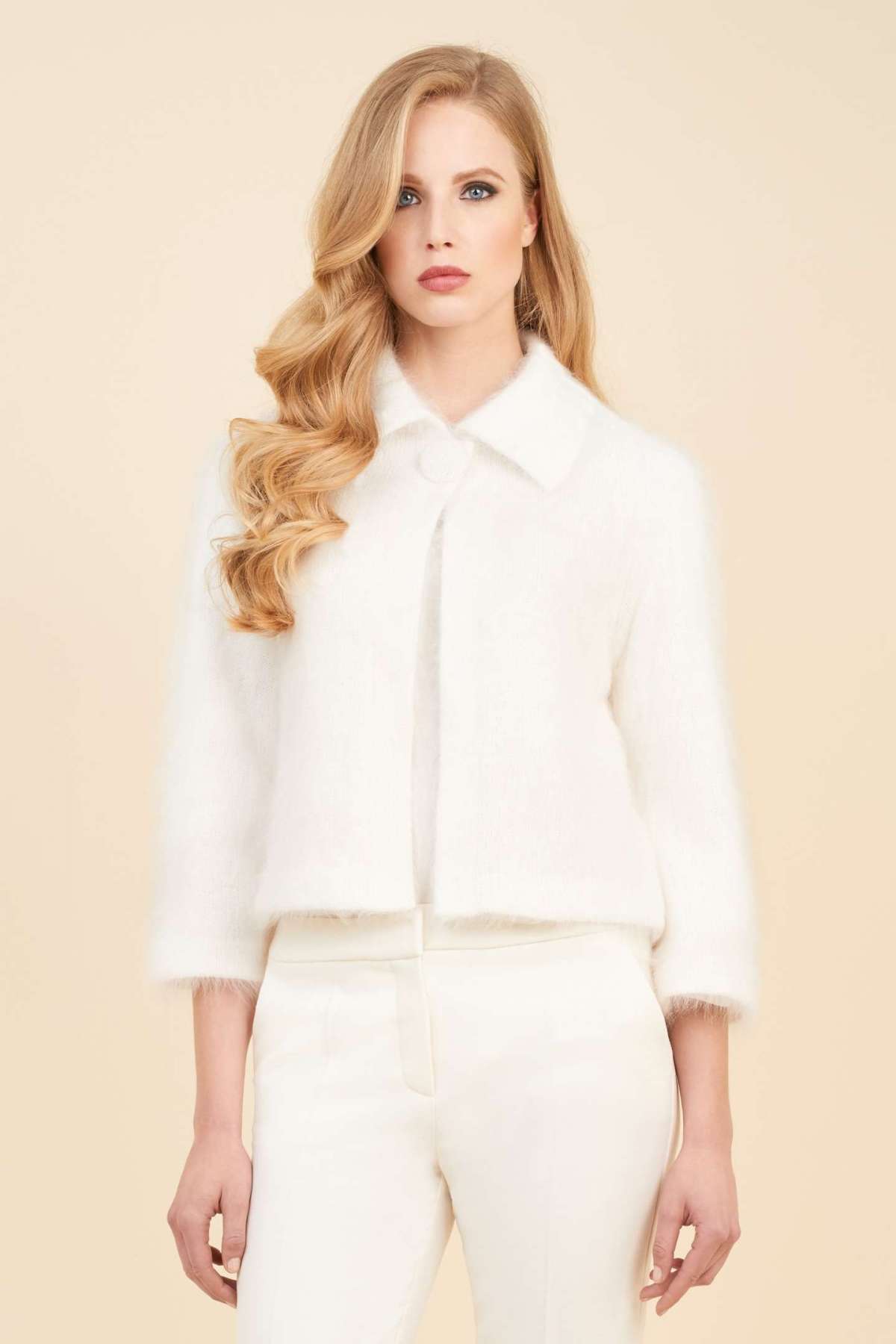 Giacca in lana bianca