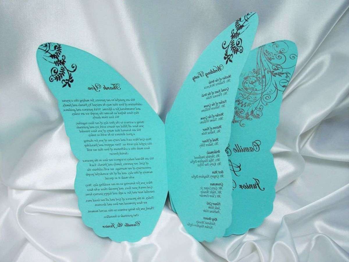 Menu per un matrimonio a tema farfalle