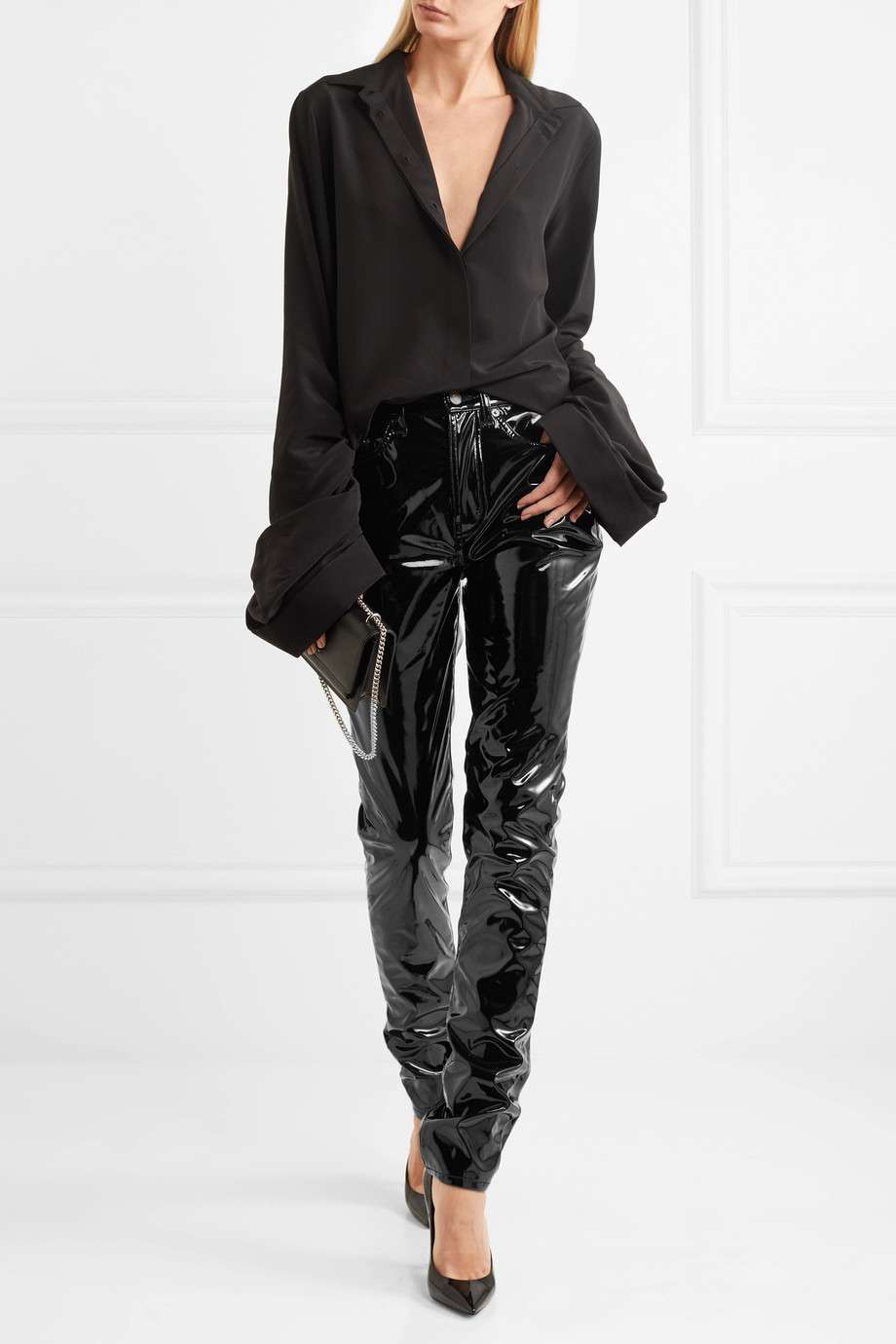 Pantaloni in vinile Saint Laurent