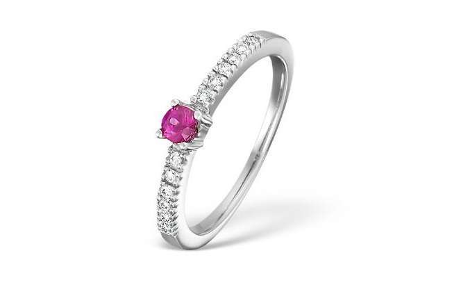 Solitario con zaffiro rosa The Diamond Store