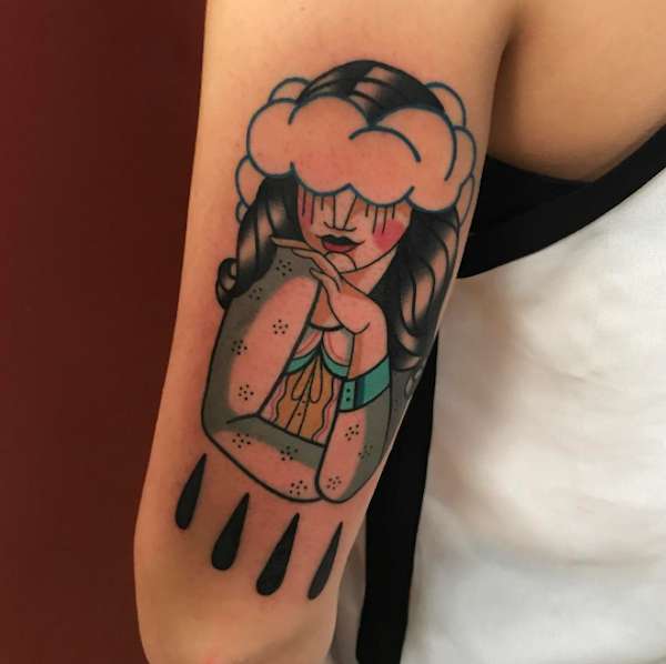 Tatuaggio gentile con volto di donna