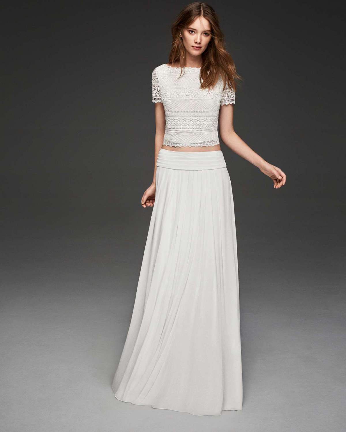 Abito da sposa con crop top Alma Novia