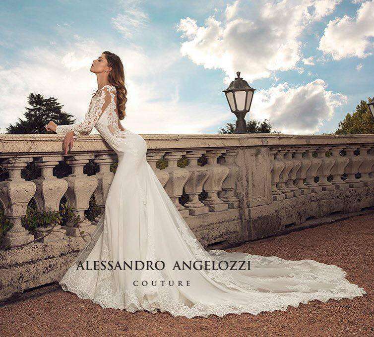 Abito da sposa con strascico Alessandro Angelozzi Couture