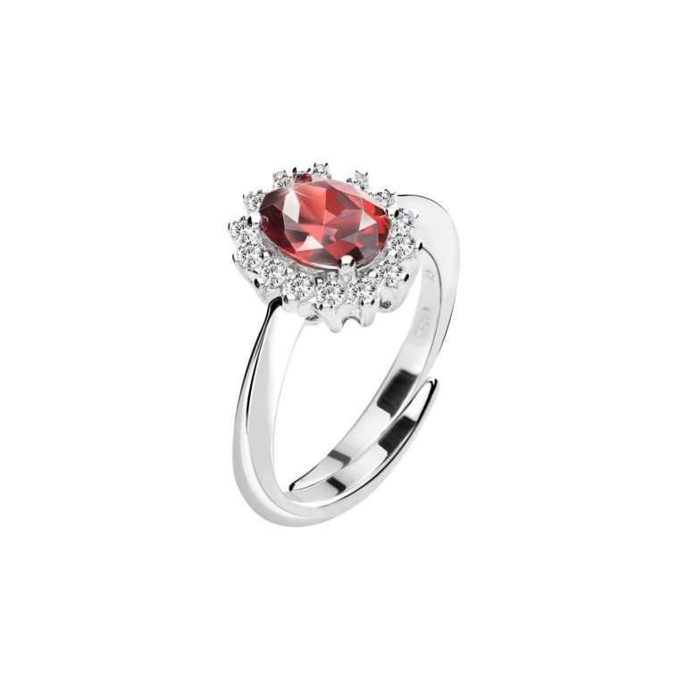 Anello in argento con pietra rossa Bluespirit