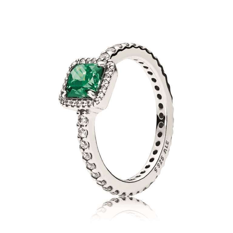 Anello Pandora con pietra verde