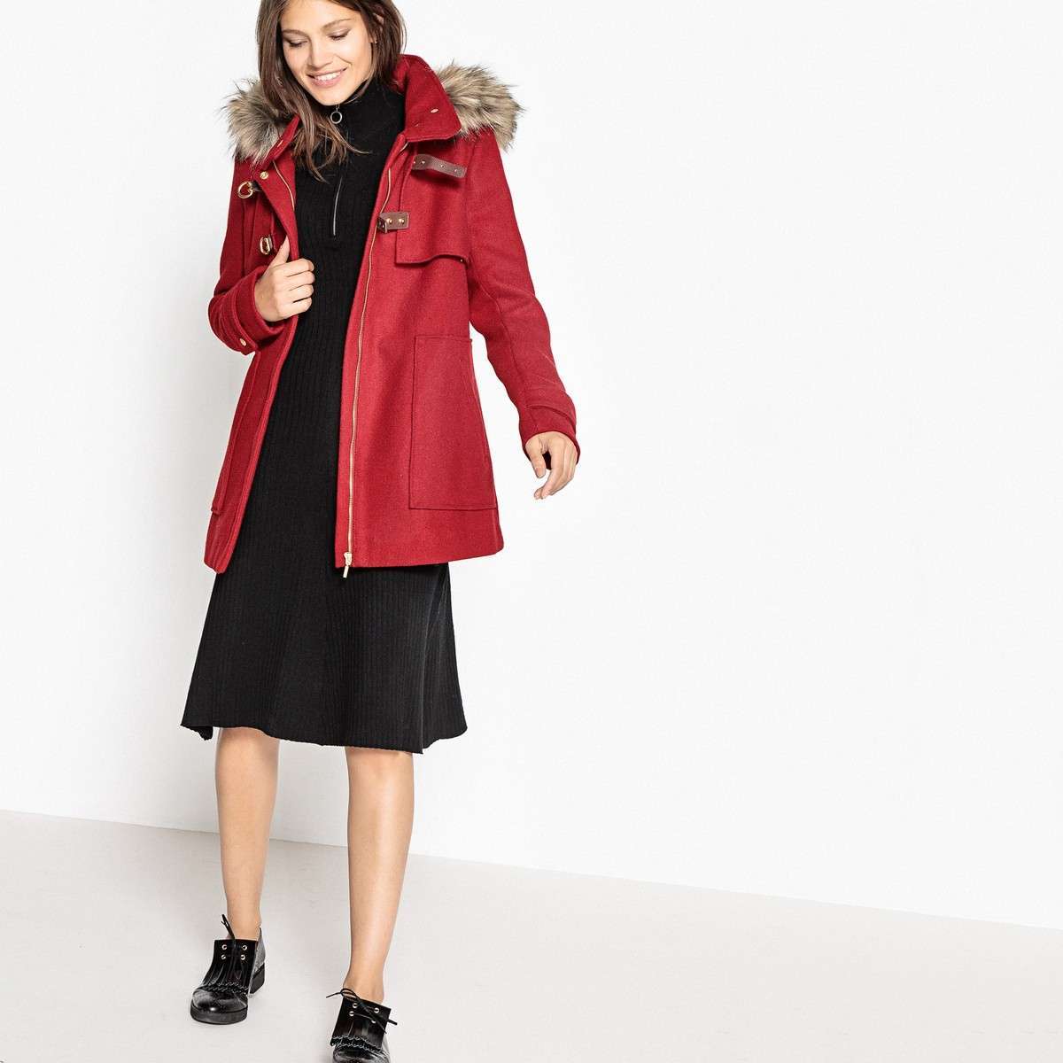 Cappotto montgomery rosso La Redoute