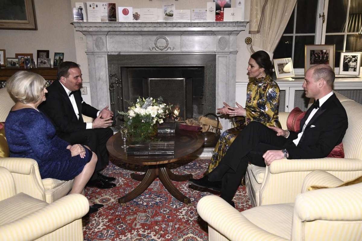 Kate e William con il Primo Ministro svedese