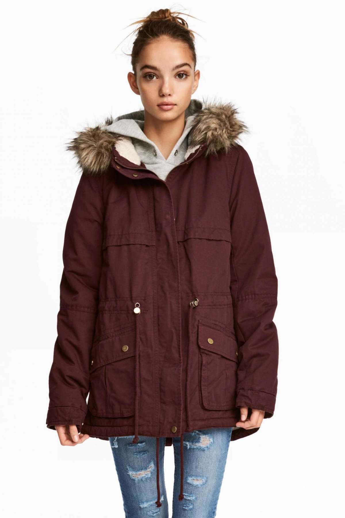 Parka con ecopelliccia H&M