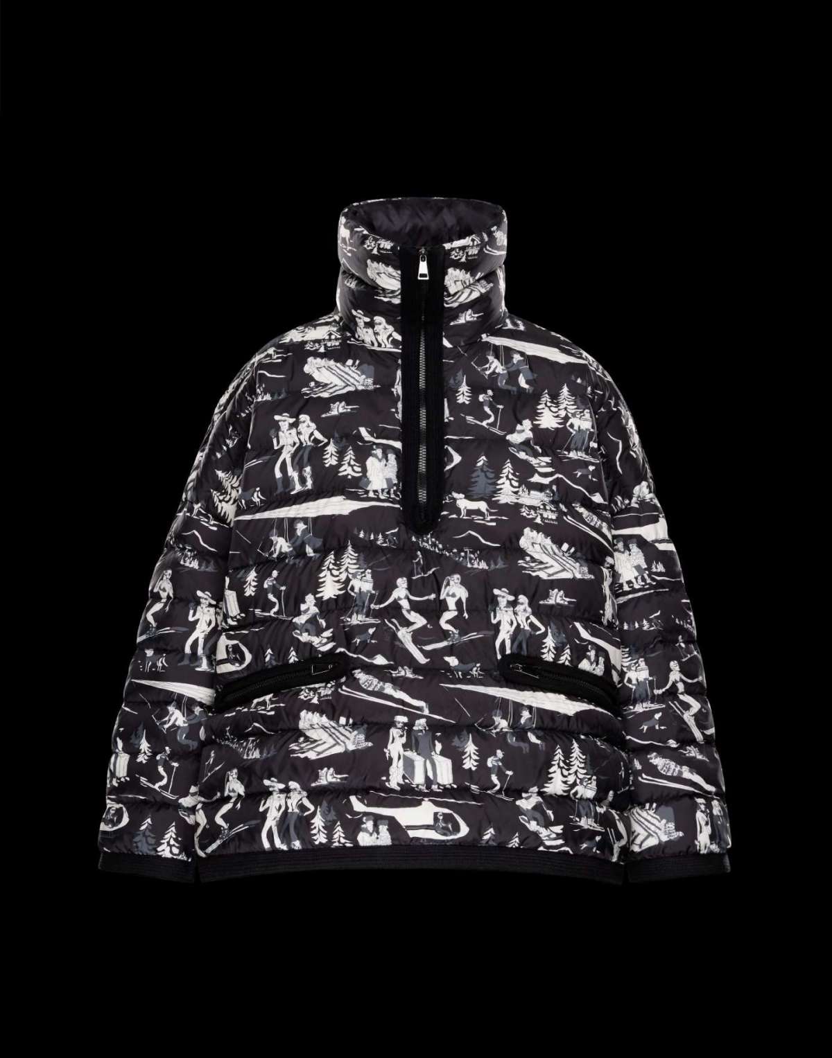 Piumino corto bianco e nero Moncler