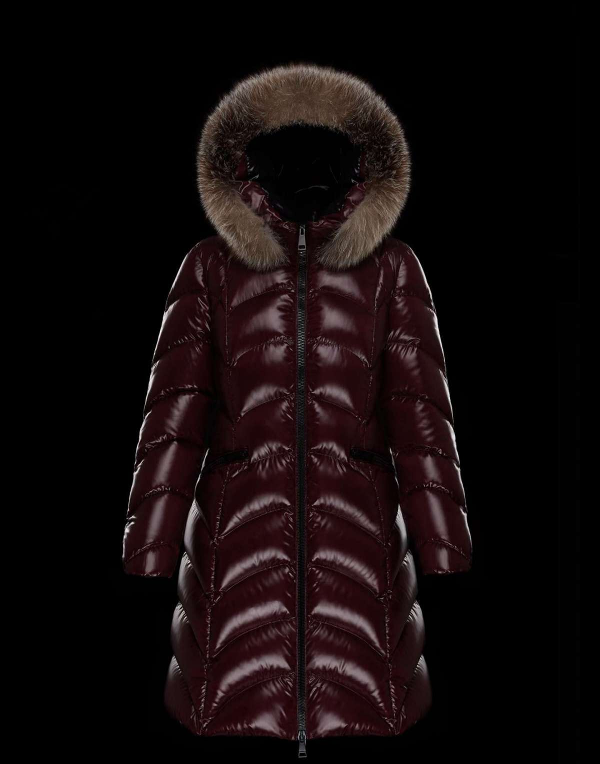 Piumino lungo Moncler con pelliccia