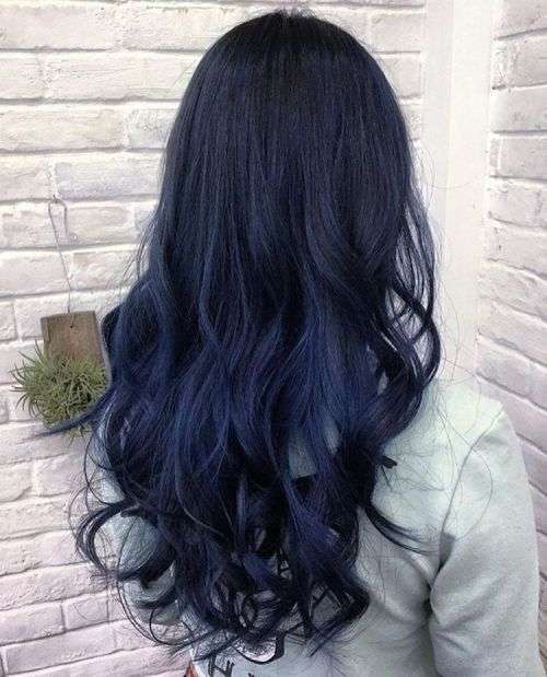 Shatush blu notte per capelli neri