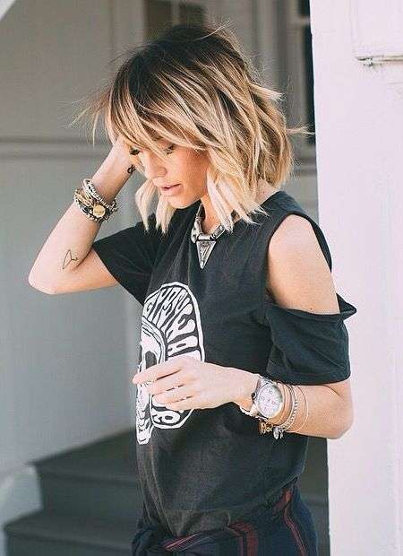 Shatush capelli corti biondo grano